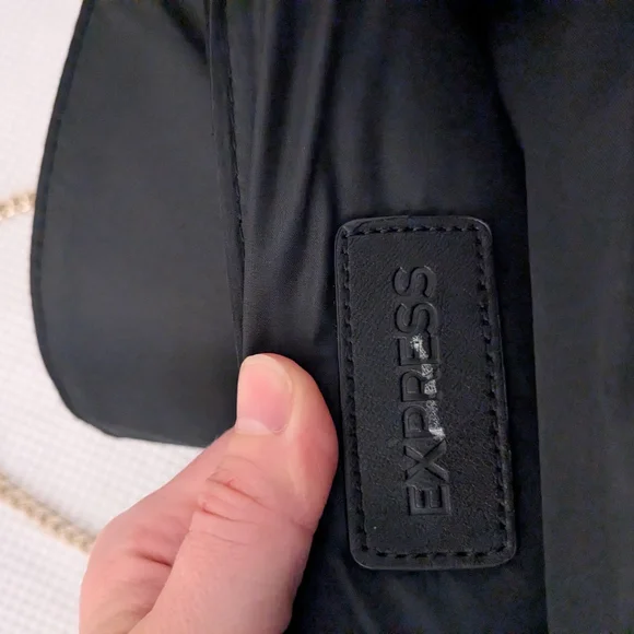 Express Black and Gold Geometric Clutch with Chain Strap - Picture 3 of 4